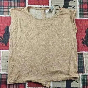 Nicole Miller medium linen floral sleeveless shirt.